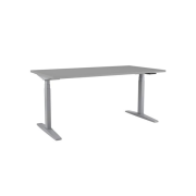 Výškovo nastaviteľný stôl BASIC, 2-motorový, 138x80 cm, podnož sivá + doska sivá