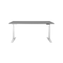 Výškovo nastaviteľný stôl BASIC, 2-motorový, 160x80 cm, podnož biela + doska sivá