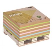 Blok kocka lepiaca na paletke 76x76mm 400 lístkov mix Kraft a pastel