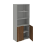 Policová skriňa Drive, 80x185x42 cm, orech/sivá