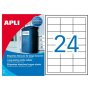 Etikety polyesterové 64,6x33,8mm APLI 20 hárkov