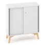 Policová skriňa ALFA ROOT, posuvné dvere, 1 polica, 80x45x88,7cm, biela