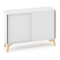 Policová skriňa ALFA ROOT s del.priečkou, posuvné dvere, 1 polica, 120x45x88,7cm, biela