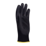 Rukavice pletené, polomáčané DONAU SAFETY PU kat. II čierne veľ. 9