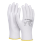 Rukavice pletené, polomáčané DONAU SAFETY PU kat. II biele veľ. 8