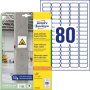 Etikety univerzálne 35,6x16,9mm Avery A4, silne lepivé 20 hárkov