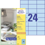 Etikety farebné 70x37mm Avery A4 100 hárkov modré