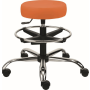 Zdravotnícka stolička NORA čalúnená, chróm, zdr. ekokoža KN0030 oranžová