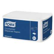 Papierové servítky 1-vrstv. TORK Counterfold biele N1, 30x33cm, 300 ks