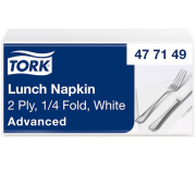 Papierové servítky 2-vrstv. TORK Exclusiv 33 x 33 cm, biele, 200 ks