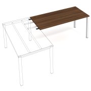 Pracovný stôl Uni, reťaziaci, 160x75,5x80 cm, orech/biela
