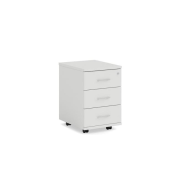Mobilný kontajner BASIC, 3-zásuvkový so zámkom, 41x61x50cm, biela