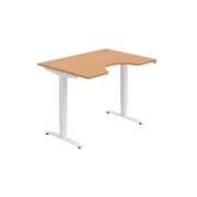 Pracovný stôl Motion Ergo, ZO, 2S, 120x70,5-120,5x90 cm, buk/biela