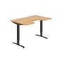 Pracovný stôl Motion Ergo, ZO, 2S, 140x70,5-120,5x90 cm, dub/čierna