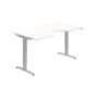 Pracovný stôl Motion Ergo, ZO, 2S, 160x70,5-120,5x90 cm, biela/sivá