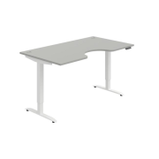 Pracovný stôl Motion Ergo, PO, 2S, 160x70,5-120,5x90 cm, sivá/biela
