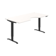 Pracovný stôl Motion Ergo, PO, 2S, 180x70,5-120,5x90 cm, biela/čierna