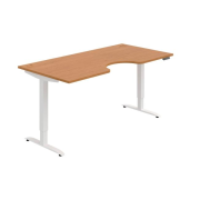 Pracovný stôl Motion Ergo, PO, 2S, 180x70,5-120,5x90 cm, jelša/biela