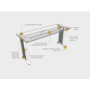 Pracovný stôl Flex, 160x75,5x80 cm, agát/kov