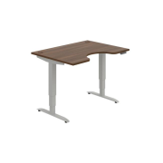 Pracovný stôl Motion Ergo, PO, 3S, 120x61-128x90 cm, orech/sivá