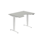 Pracovný stôl Motion Ergo, PO, 3S, 120x61-128x90 cm, sivá/biela