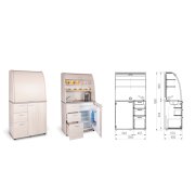 Kuchynka s drezom, batériou a chladničkou ľavá, 100x189,1x60 cm, agát/agát